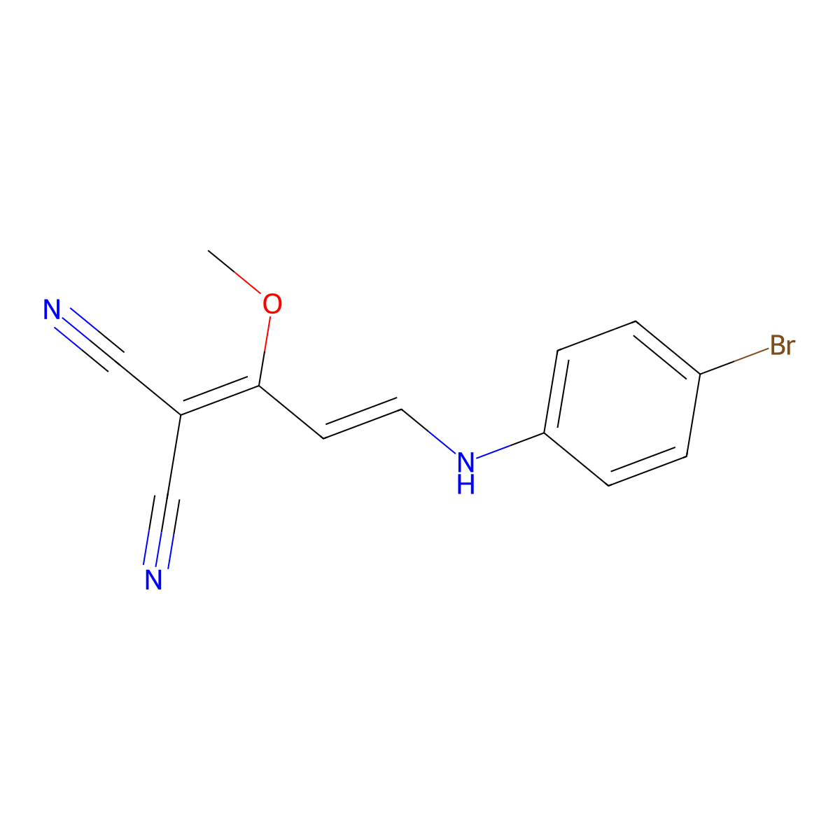 2-[3-(4-Bromoanilino)-1-methoxy-2-propenylidene]malononitrile molecular structure, CAS 1164508-23-9