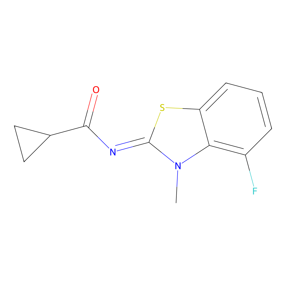 (Z)-N-(4-fluoro-3-methylbenzo[d]thiazol-2(3H)-ylidene)cyclopropanecarboxamide molecular structure, CAS 1164508-57-9