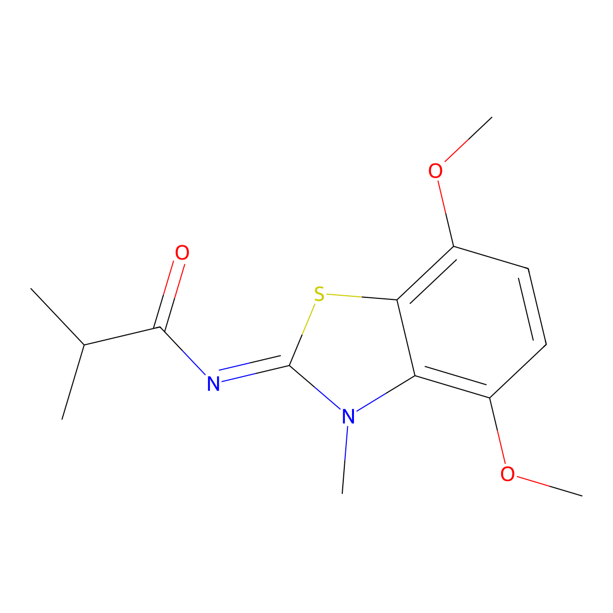 (Z)-N-(4,7-dimethoxy-3-methylbenzo[d]thiazol-2(3H)-ylidene)isobutyramide molecular structure, CAS 1164508-75-1