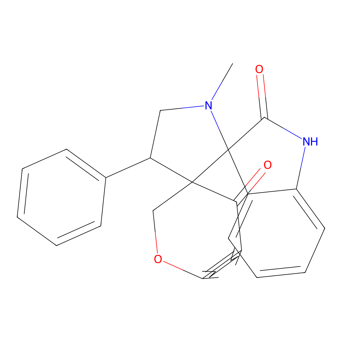 chroman-4'-one-3'-spiro-3-N-methyl-4-phenyl-pyrrolidine-2-spiro-3"-oxindole molecular structure, CAS 1164512-30-4