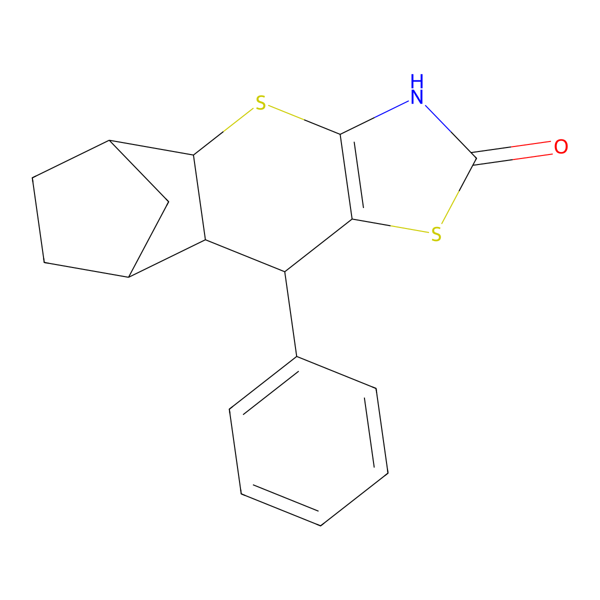 9-phenyl-3,4a,5,6,7,8,8a,9-octahydro-2H-5,8-methanothiochromeno[2,3-d][1,3]thiazol-2-one molecular structure, CAS 1164513-03-4
