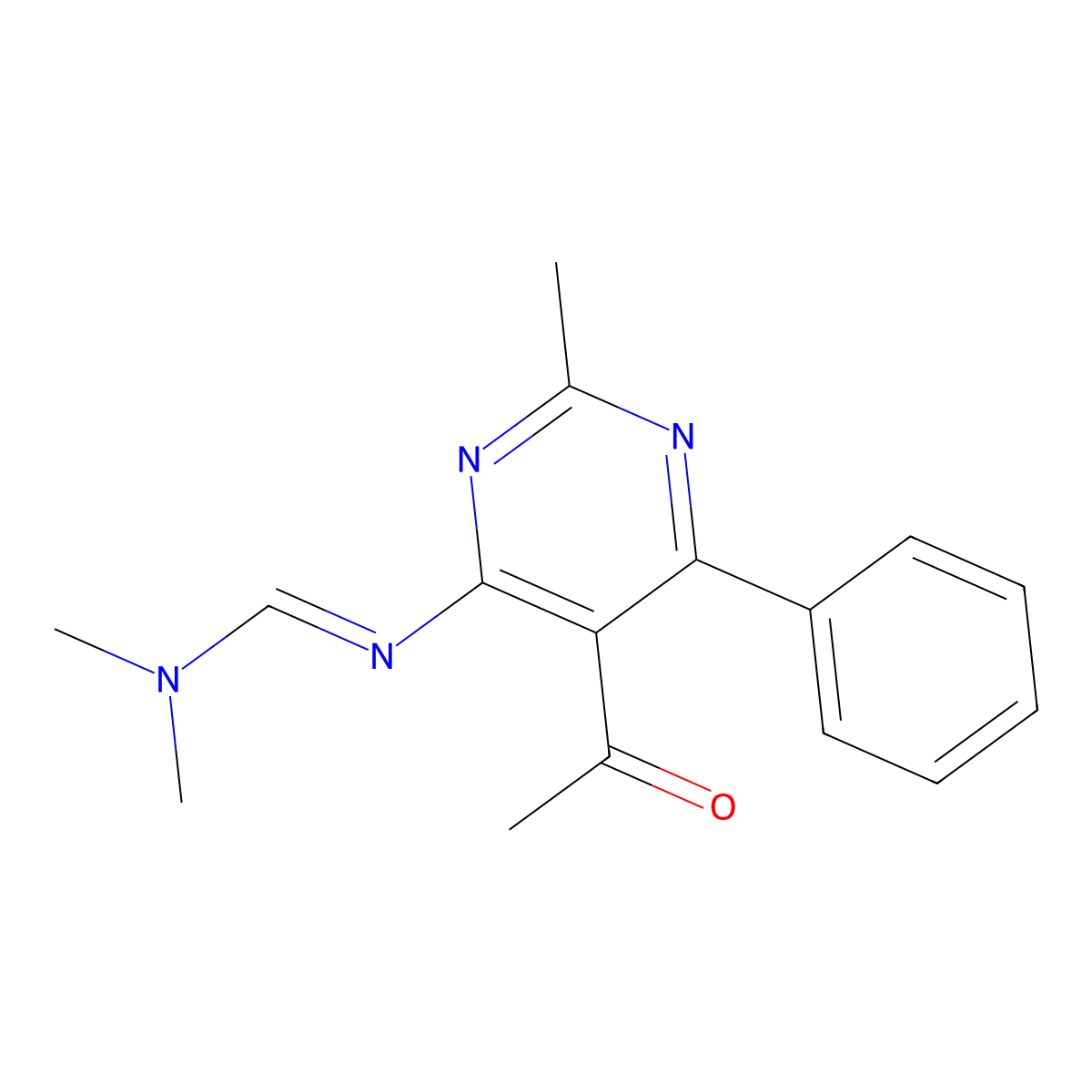 N'-(5-acetyl-2-methyl-6-phenyl-4-pyrimidinyl)-N,N-dimethylimidoformamide molecular structure, CAS 1164516-21-5