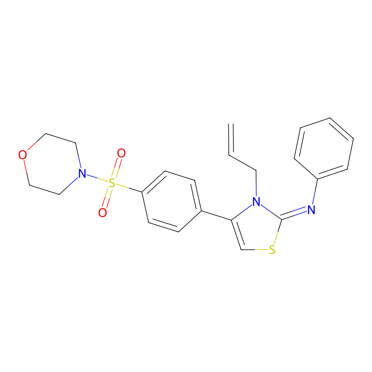 N-[(2Z)-4-[4-(morpholin-4-ylsulfonyl)phenyl]-3-(prop-2-en-1-yl)-1,3-thiazol-2(3H)-ylidene]aniline molecular structure, CAS 1164517-30-9