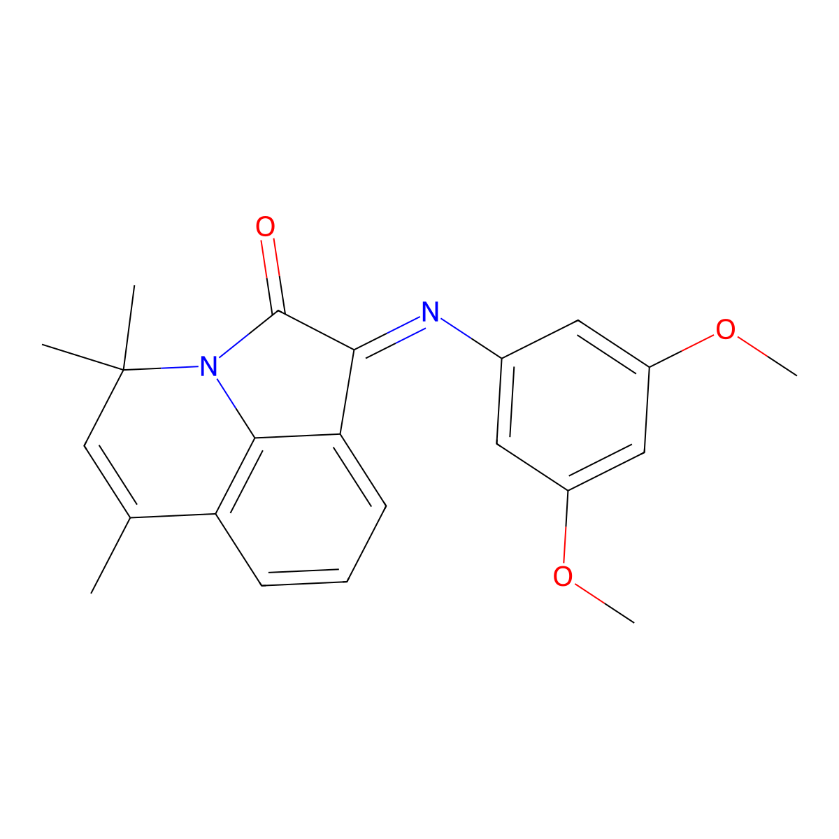 (1E)-1-[(3,5-dimethoxyphenyl)imino]-4,4,6-trimethyl-4H-pyrrolo[3,2,1-ij]quinolin-2(1H)-one molecular structure, CAS 1164520-39-1