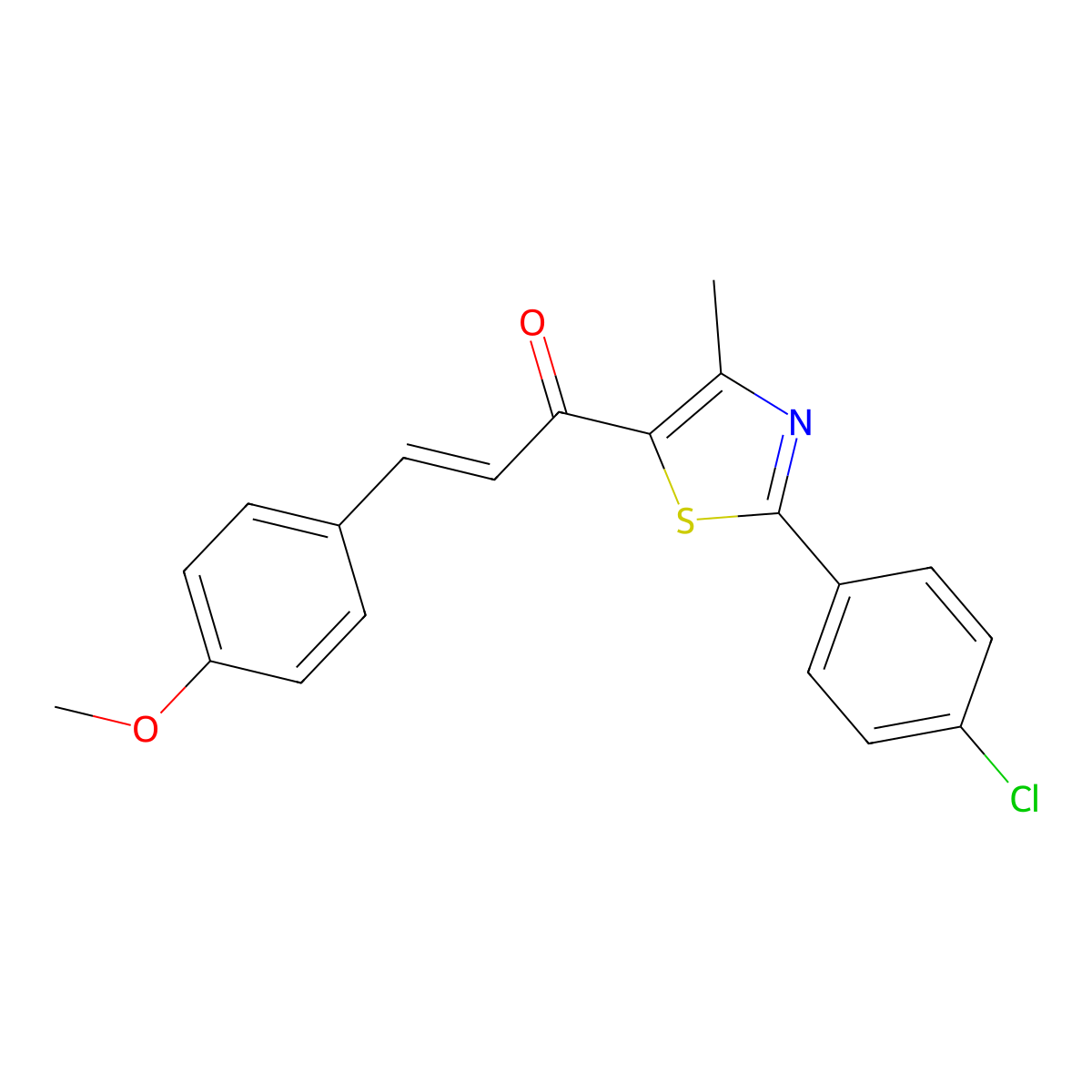 (E)-1-[2-(4-chlorophenyl)-4-methyl-1,3-thiazol-5-yl]-3-(4-methoxyphenyl)-2-propen-1-one molecular structure, CAS 1164520-79-9