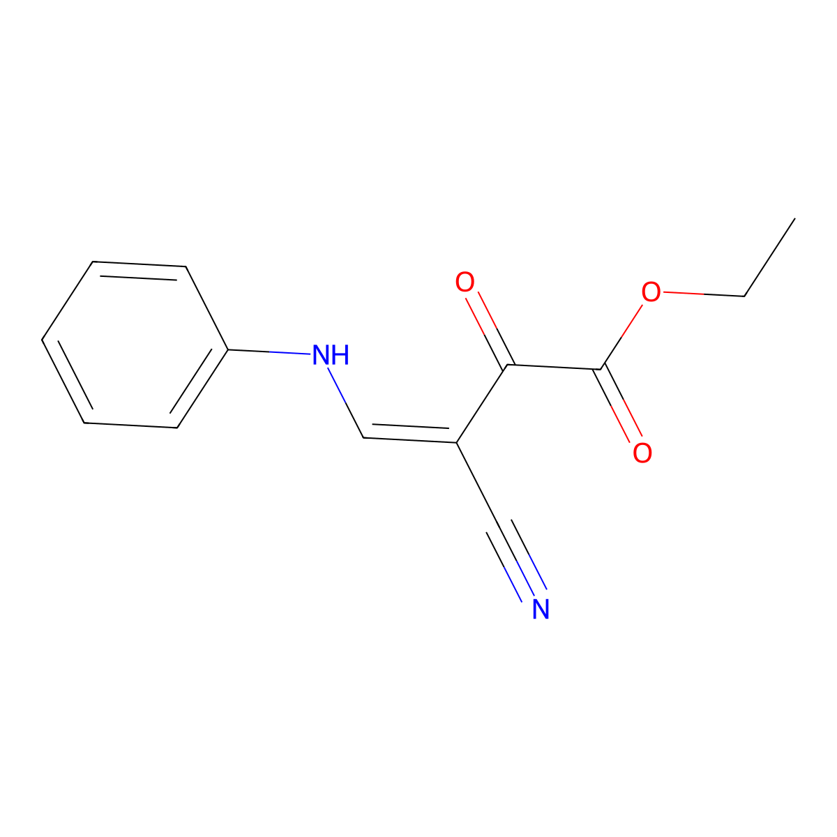 Ethyl 4-anilino-3-cyano-2-oxo-3-butenoate molecular structure, CAS 1164522-19-3