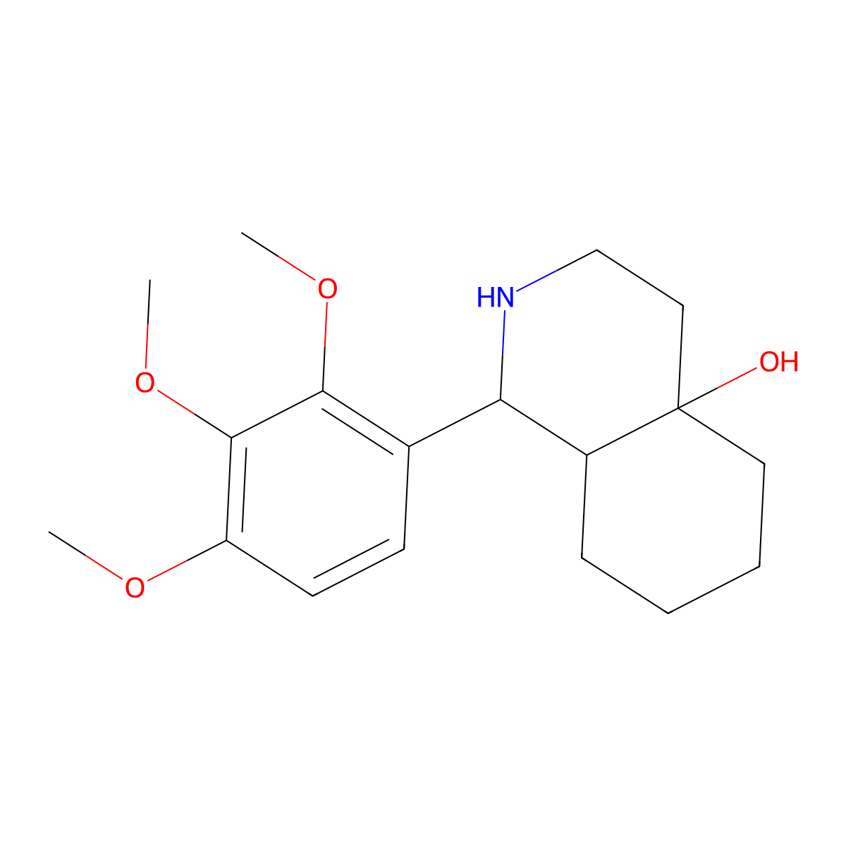 1-(2,3,4-Trimethoxyphenyl)octahydroisoquinolin-4a(2H)-ol molecular structure, CAS 1164523-31-2