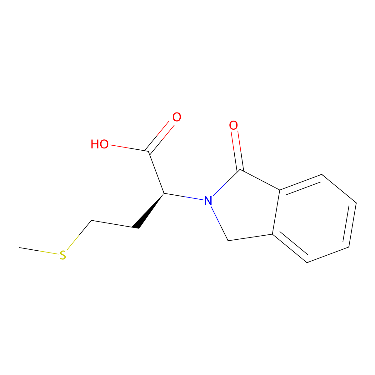 (S)-4-(methylthio)-2-(1-oxoisoindolin-2-yl)butanoic acid molecular structure, CAS 1164523-75-4