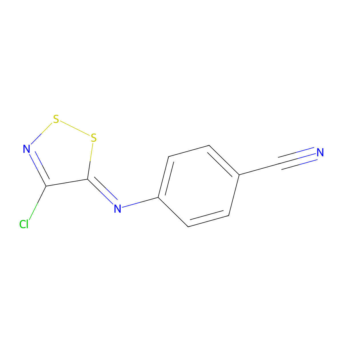 4-[(4-chloro-5H-1,2,3-dithiazol-5-yliden)amino]benzenecarbonitrile molecular structure, CAS 1164524-09-7