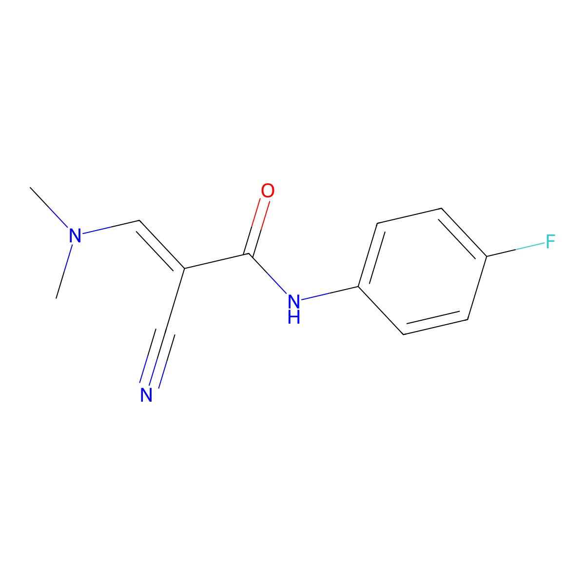 (E)-2-cyano-3-(dimethylamino)-N-(4-fluorophenyl)-2-propenamide molecular structure, CAS 1164526-52-6