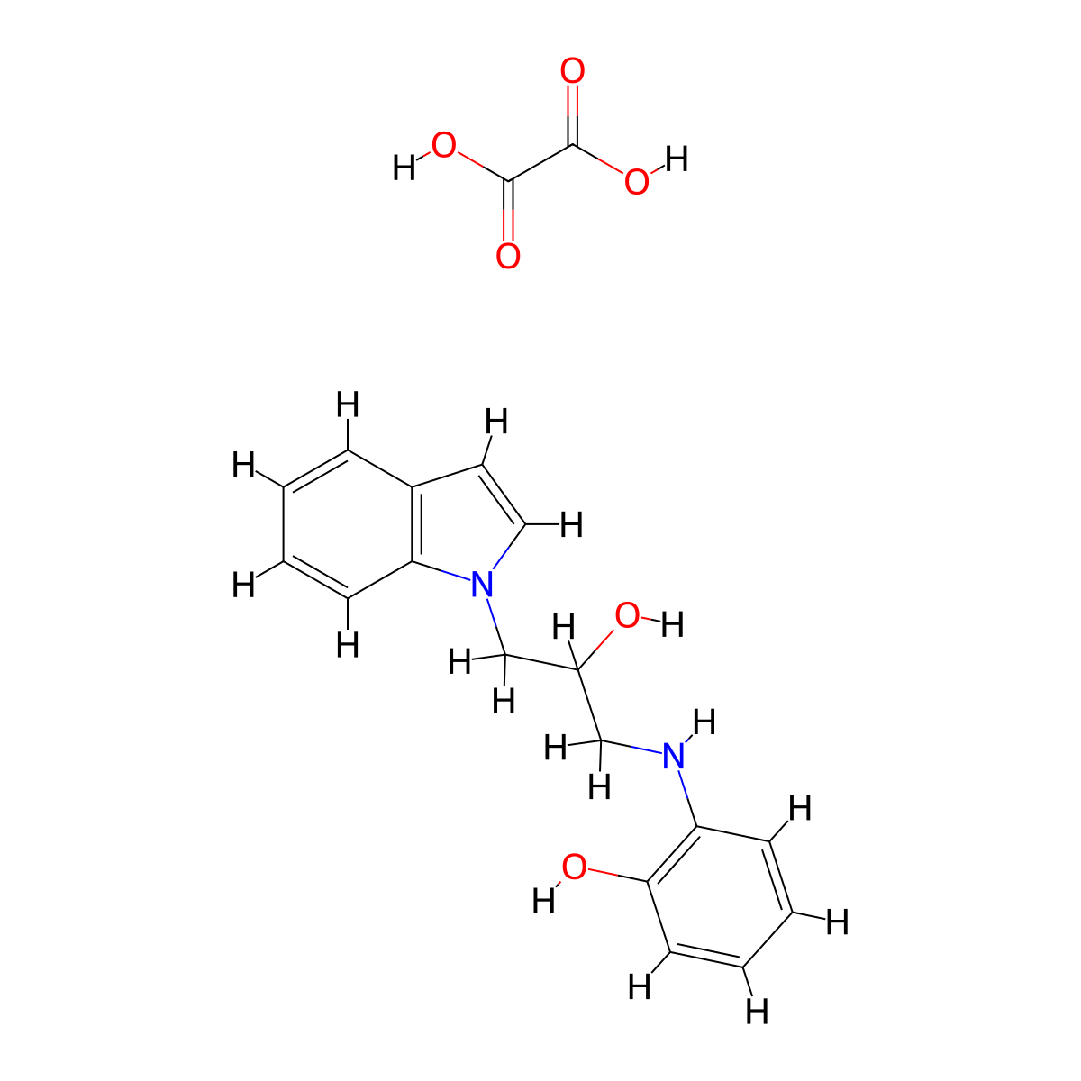2-(2-Hydroxy-3-indol-1-yl-propylamino)-phenol oxalate molecular structure, CAS 1164527-90-5