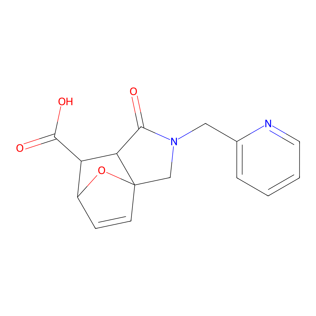 1-Oxo-2-(pyridin-2-ylmethyl)-1,2,3,6,7,7a-hexahydro-3a,6-epoxyisoindole-7-carboxylic acid molecular structure, CAS 1164528-69-1