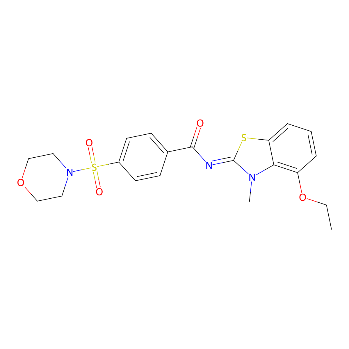 (Z)-N-(4-ethoxy-3-methylbenzo[d]thiazol-2(3H)-ylidene)-4-(morpholinosulfonyl)benzamide molecular structure, CAS 1164529-17-2