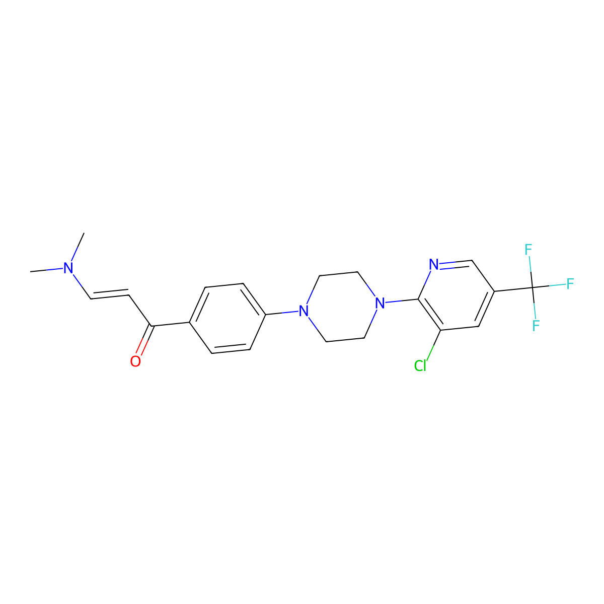 1-(4-{4-[3-Chloro-5-(trifluoromethyl)-2-pyridinyl]piperazino}phenyl)-3-(dimethylamino)-2-propen-1-one molecular structure, CAS 1164529-81-0