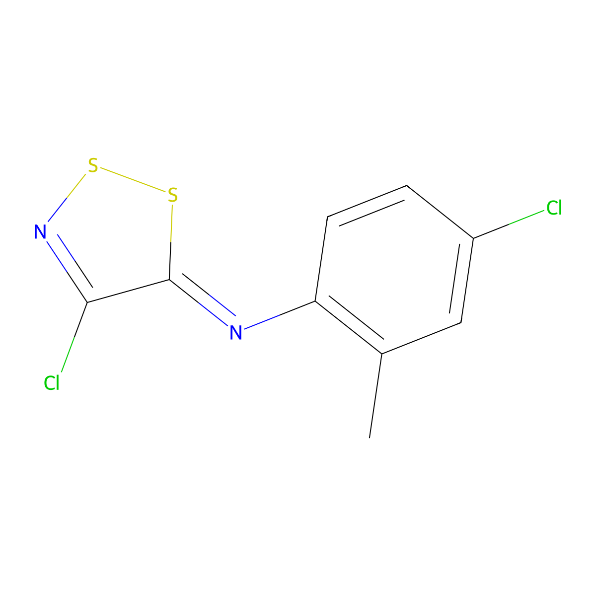 4-chloro-N-(4-chloro-2-methylphenyl)-5-dithiazolimine molecular structure, CAS 1164529-99-0
