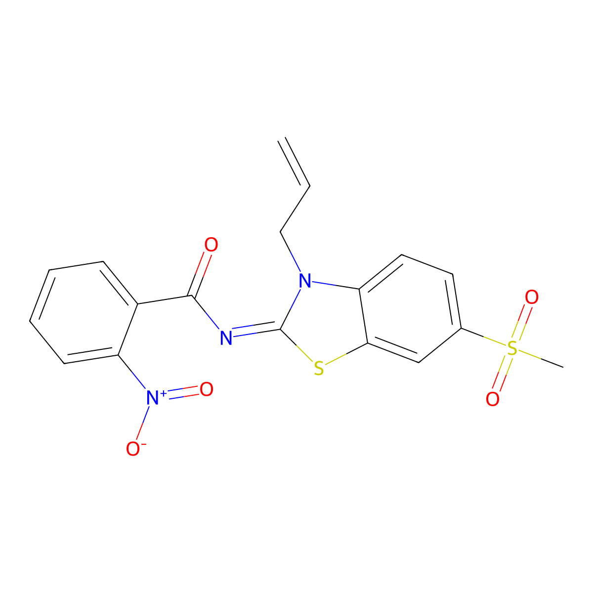 (Z)-N-(3-allyl-6-(methylsulfonyl)benzo[d]thiazol-2(3H)-ylidene)-2-nitrobenzamide molecular structure, CAS 1164530-25-9