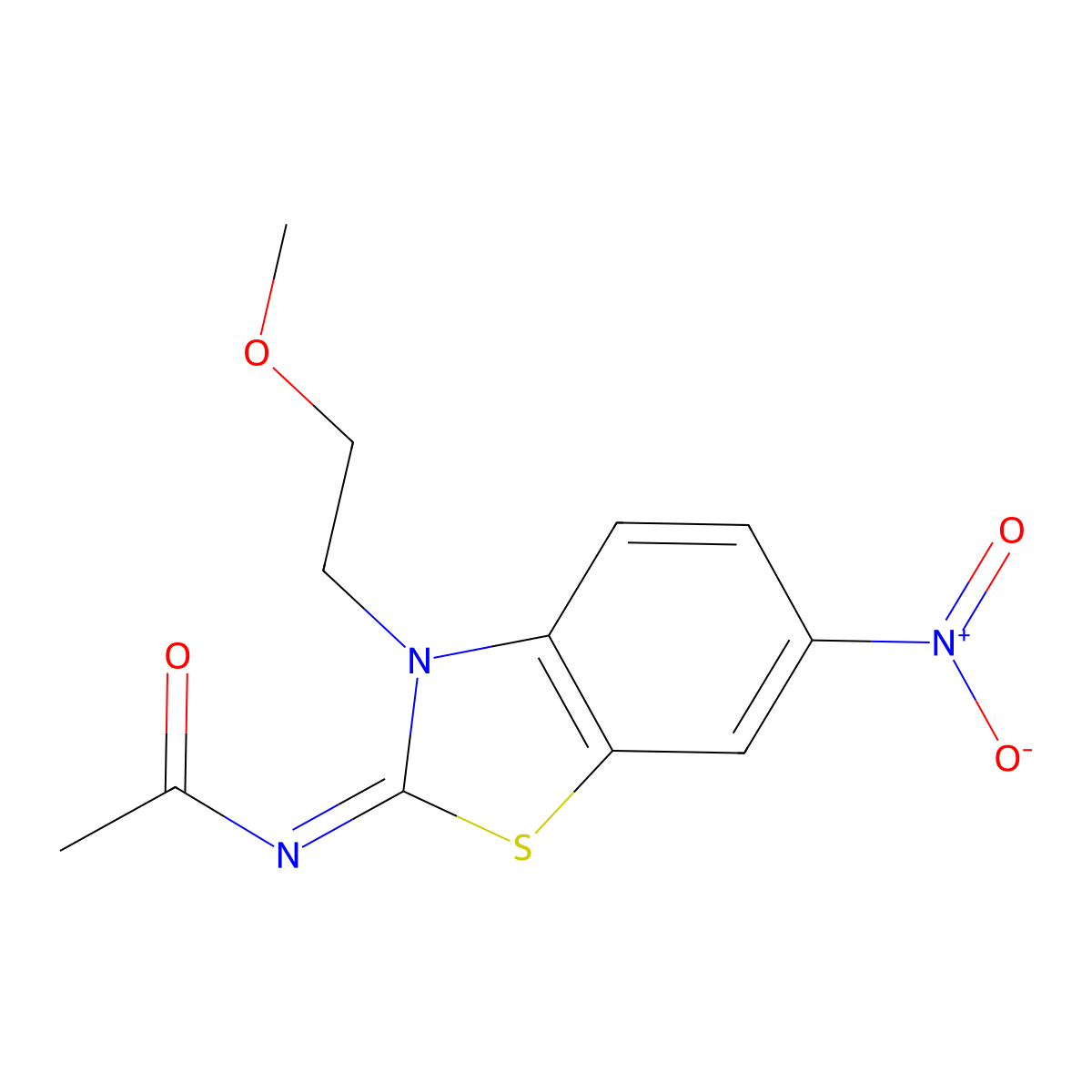 (Z)-N-(3-(2-methoxyethyl)-6-nitrobenzo[d]thiazol-2(3H)-ylidene)acetamide molecular structure, CAS 1164530-66-8