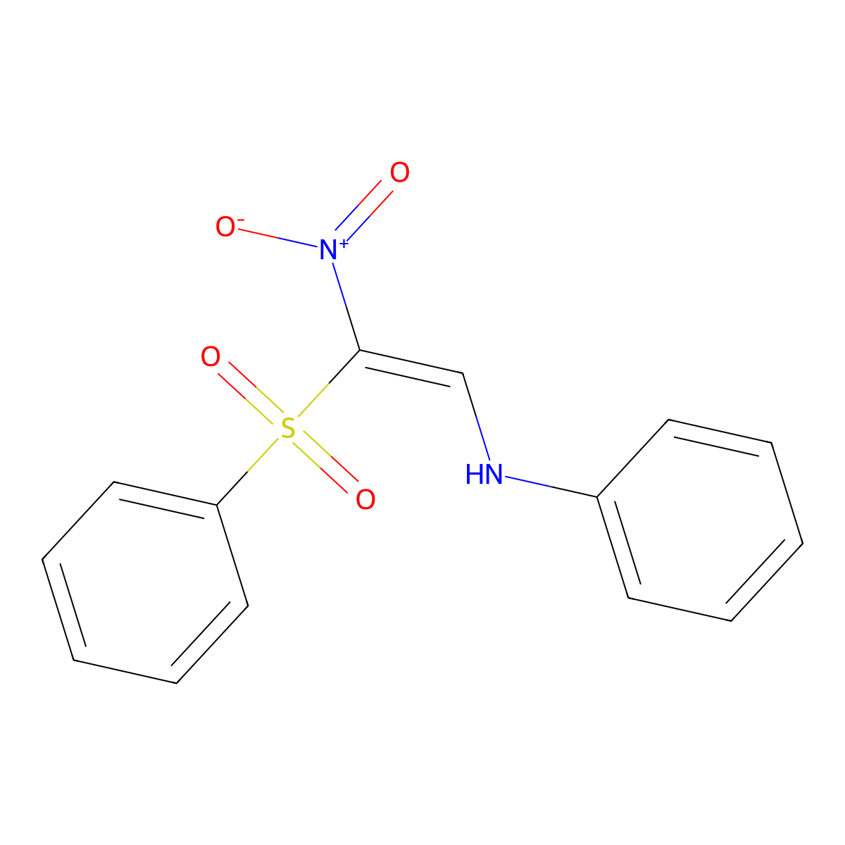 N-[(E)-2-(benzenesulfonyl)-2-nitroethenyl]aniline molecular structure, CAS 1164530-75-9