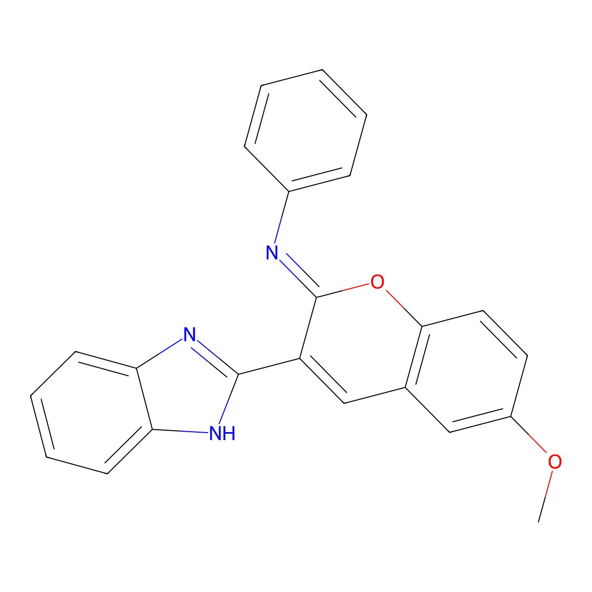 3-(1H-benzimidazol-2-yl)-6-methoxy-N-phenylchromen-2-imine molecular structure, CAS 1164532-48-2