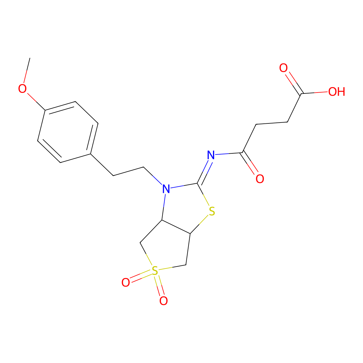 4-{[(2Z)-3-[2-(4-methoxyphenyl)ethyl]-5,5-dioxidotetrahydrothieno[3,4-d][1,3]thiazol-2(3H)-ylidene]amino}-4-oxobutanoic acid molecular structure, CAS 1164534-80-8