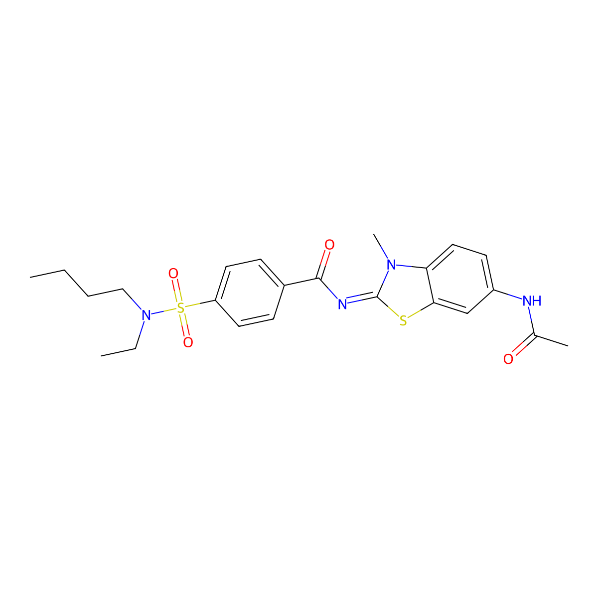 (Z)-N-(6-acetamido-3-methylbenzo[d]thiazol-2(3H)-ylidene)-4-(N-butyl-N-ethylsulfamoyl)benzamide molecular structure, CAS 1164535-78-7