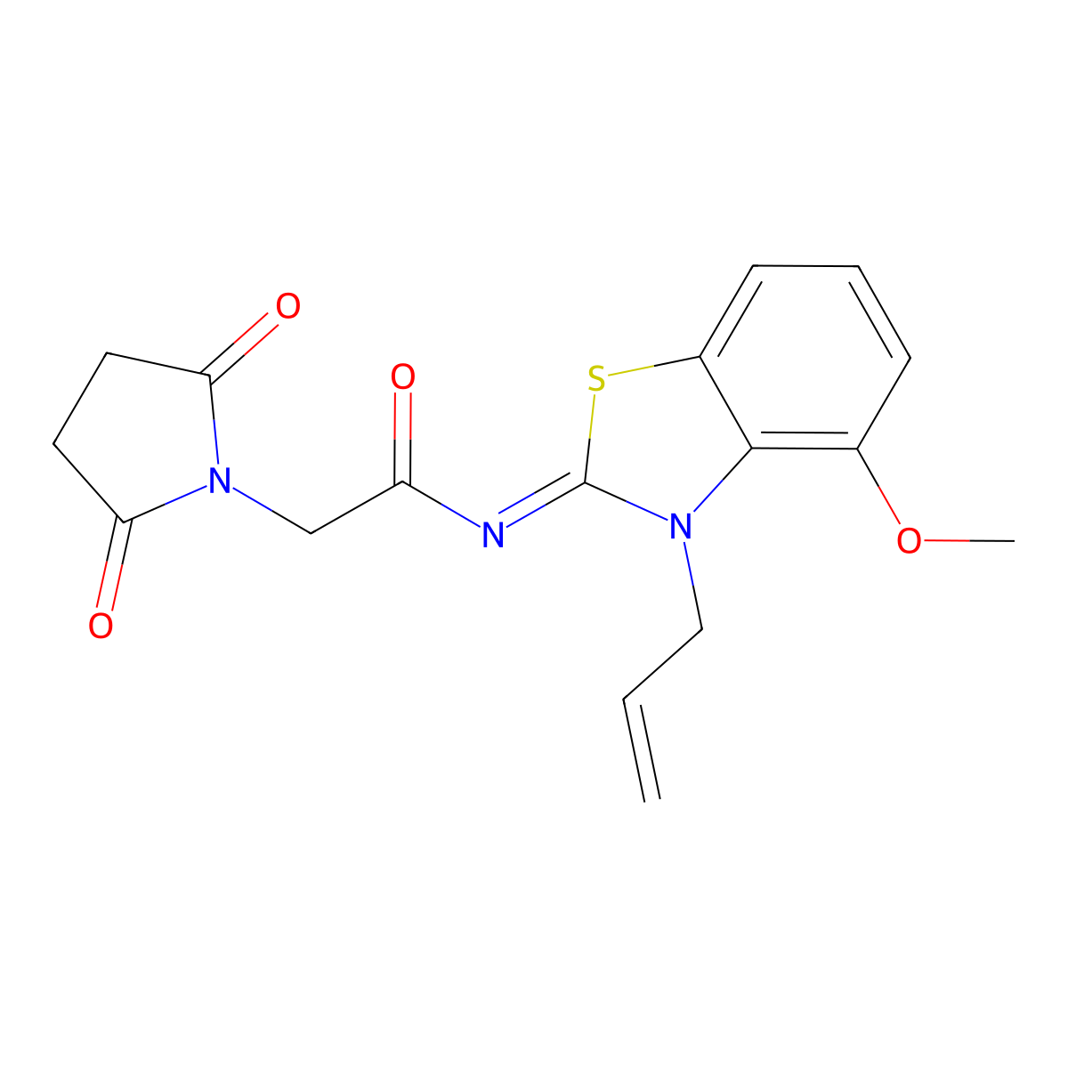 (Z)-N-(3-allyl-4-methoxybenzo[d]thiazol-2(3H)-ylidene)-2-(2,5-dioxopyrrolidin-1-yl)acetamide molecular structure, CAS 1164535-92-5
