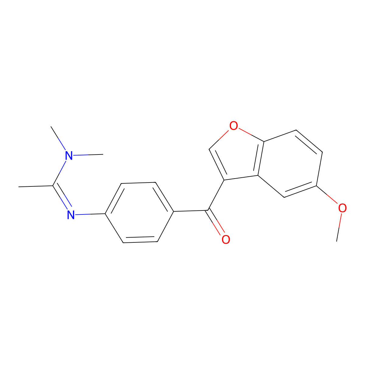 N'-[4-(5-methoxy-1-benzofuran-3-carbonyl)phenyl]-N,N-dimethylethanimidamide molecular structure, CAS 1164537-90-9