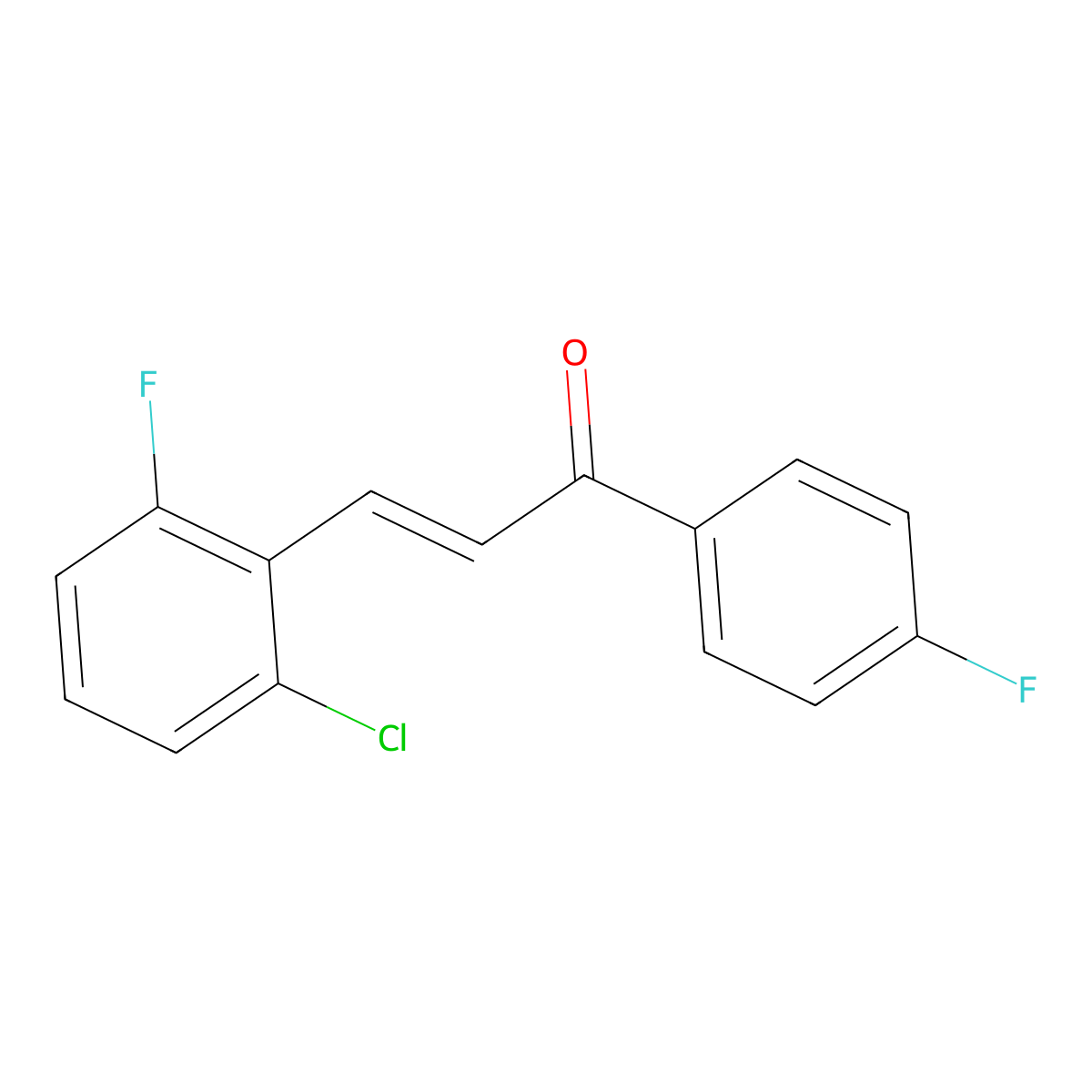 (2E)-3-(2-Chloro-6-fluorophenyl)-1-(4-fluorophenyl)prop-2-en-1-one molecular structure, CAS 1164538-77-5