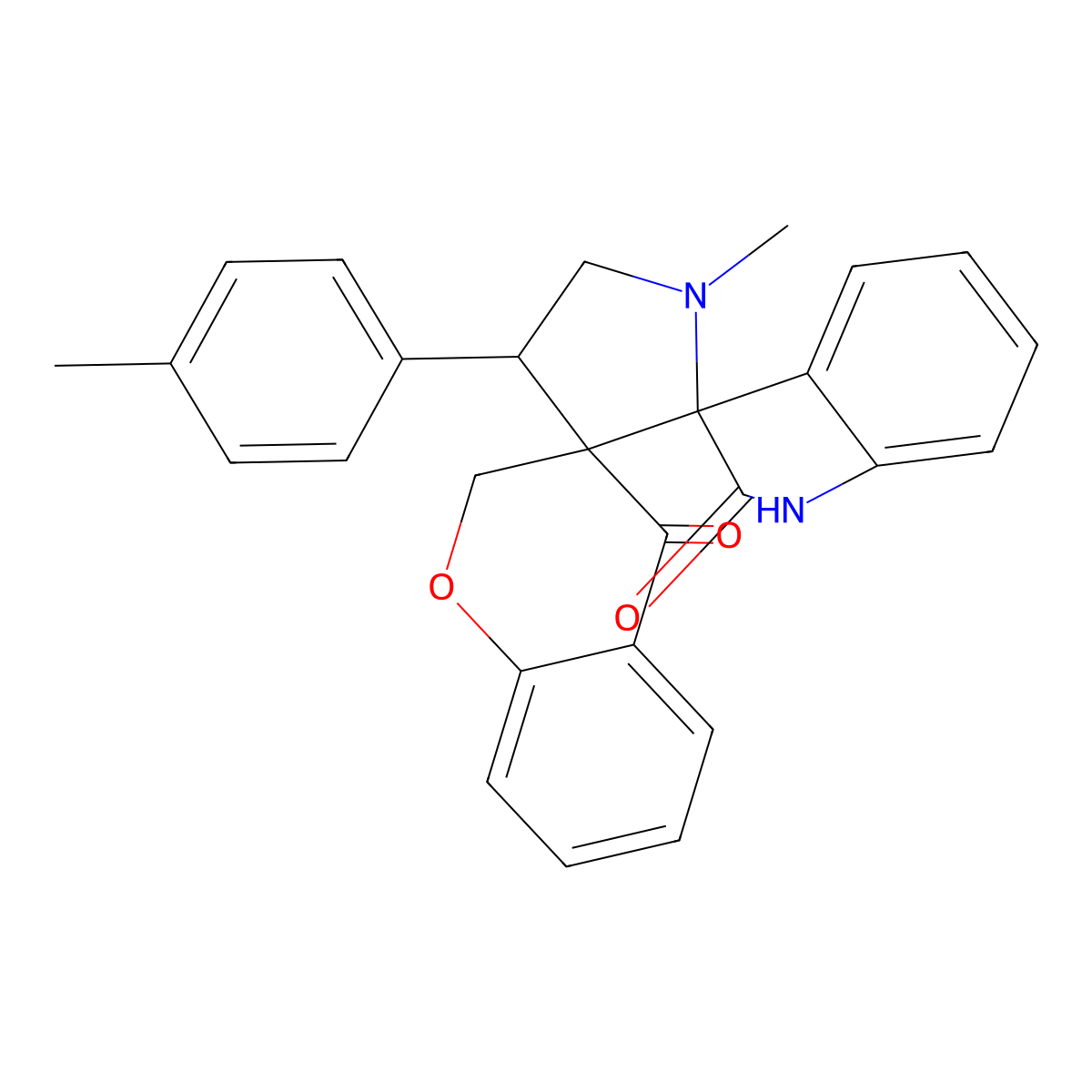chroman-4'-one-3'-spiro-3-N-methyl-4-(4-methylphenyl)-pyrrolidine-2-spiro-3"-oxindole molecular structure, CAS 1164542-34-0