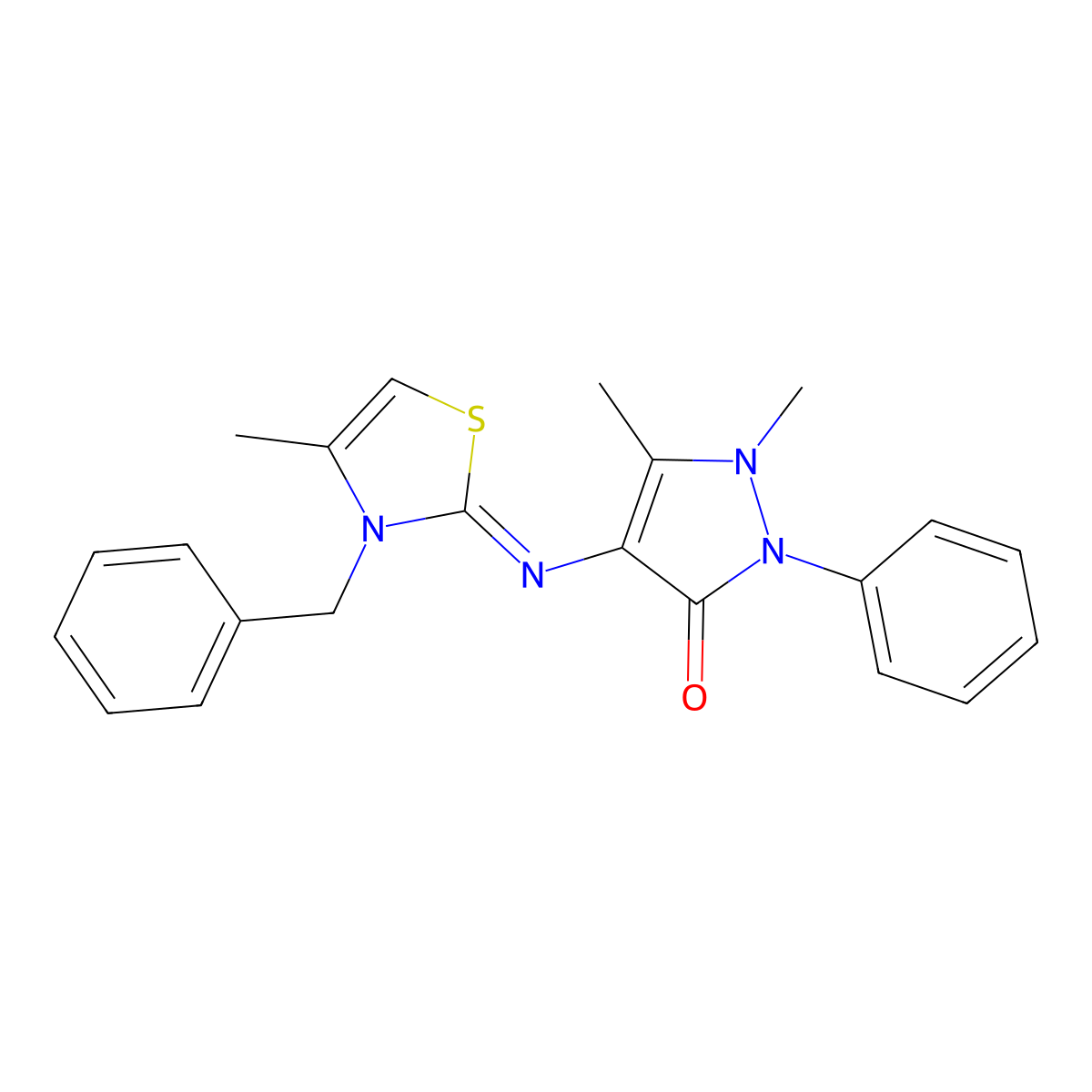 4-[(3-Benzyl-4-methyl-1,3-thiazol-2-ylidene)amino]-1,5-dimethyl-2-phenylpyrazol-3-one molecular structure, CAS 1164543-24-1
