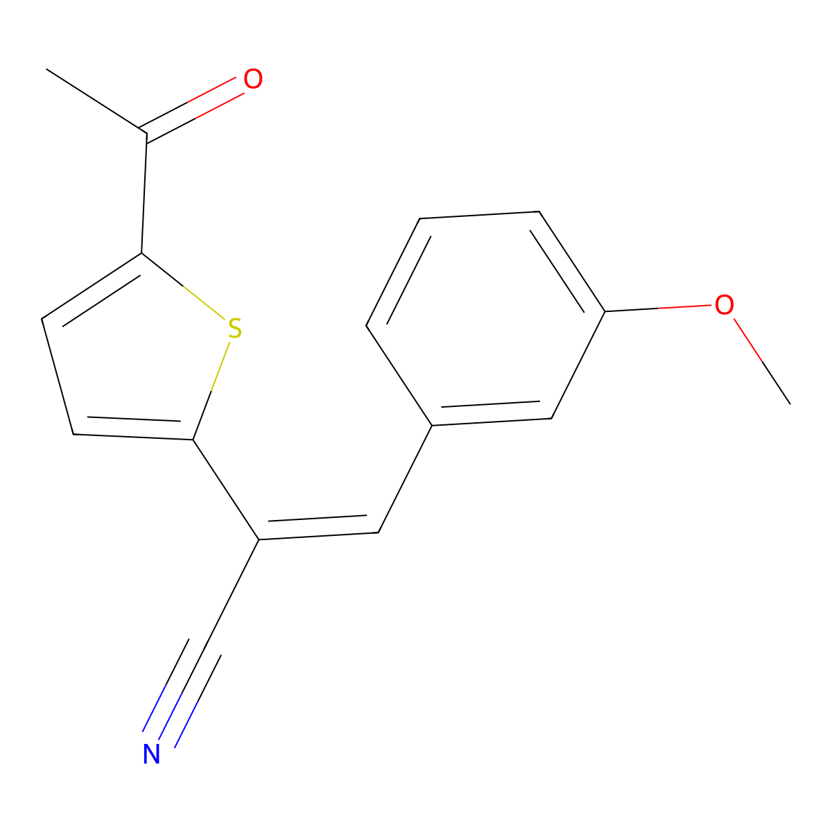 2-(5-Acetyl-2-thienyl)-3-(3-methoxyphenyl)acrylonitrile molecular structure, CAS 1164544-45-9
