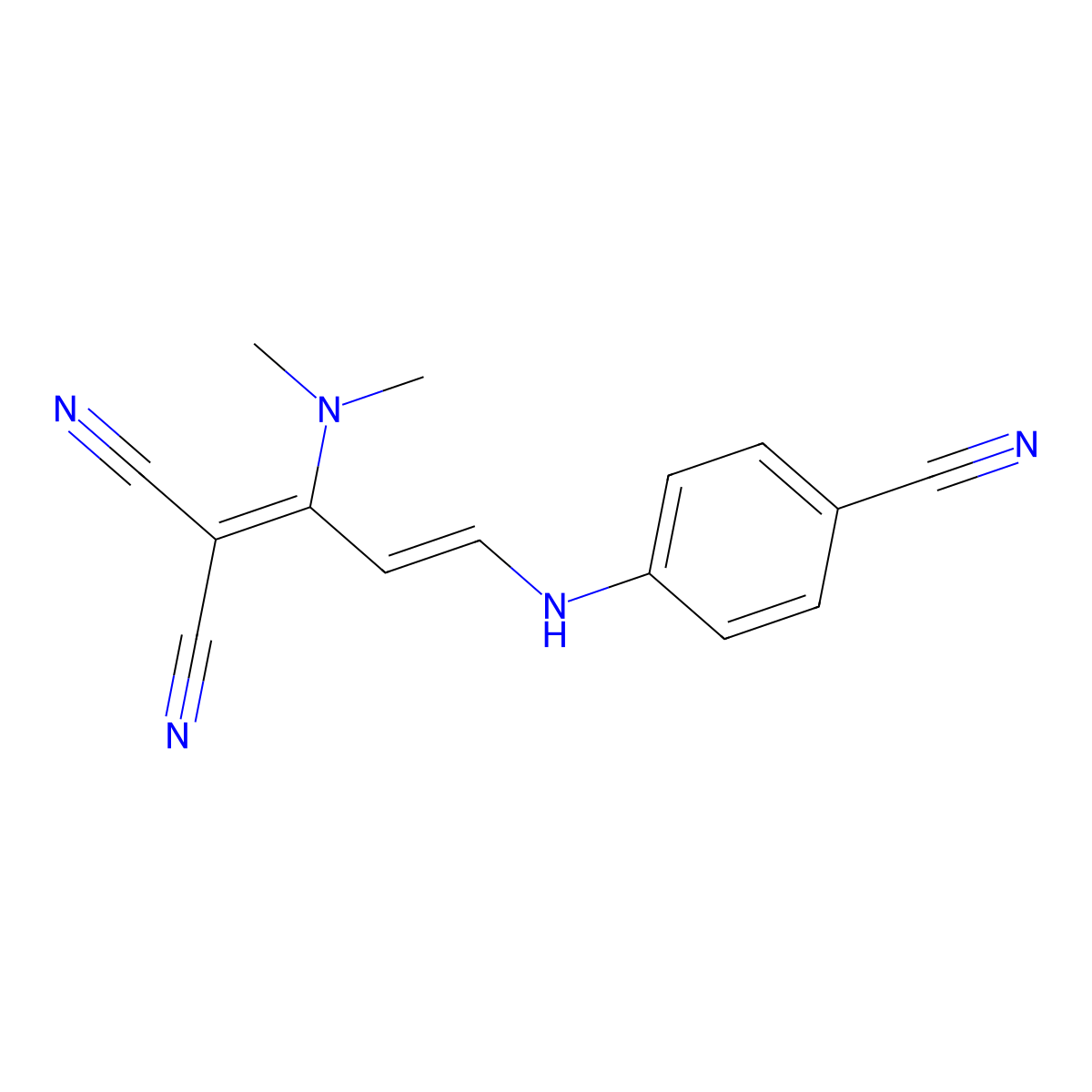 2-[3-(4-Cyanoanilino)-1-(dimethylamino)-2-propenylidene]malononitrile molecular structure, CAS 1164550-86-0