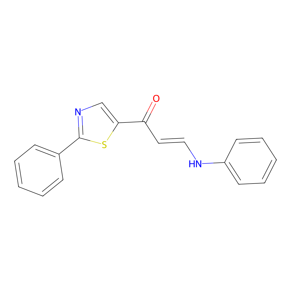 3-Anilino-1-(2-phenyl-1,3-thiazol-5-yl)-2-propen-1-one molecular structure, CAS 1164554-55-5