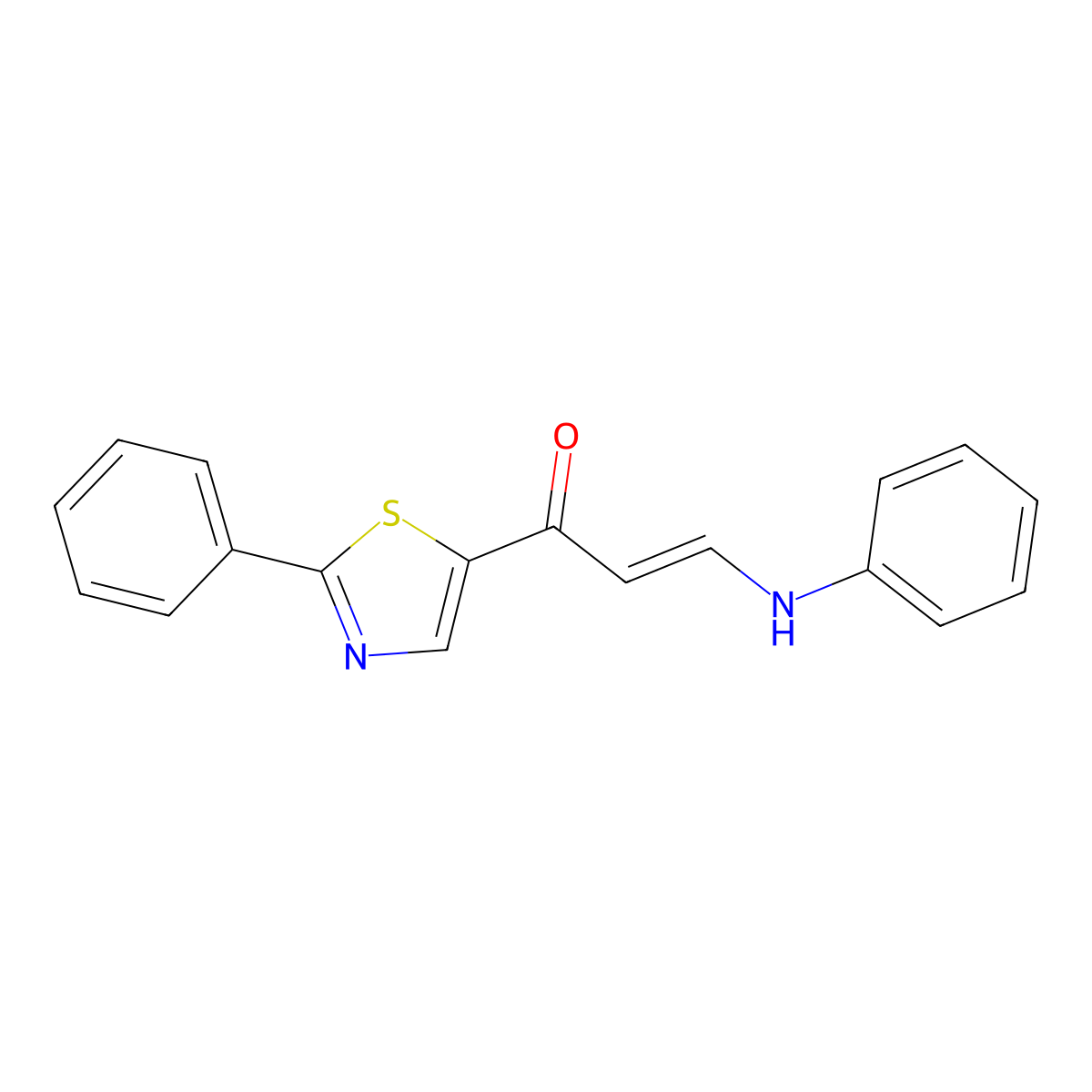 3-Anilino-1-(2-phenyl-1,3-thiazol-5-yl)-2-propen-1-one molecular structure, CAS 1164554-55-5