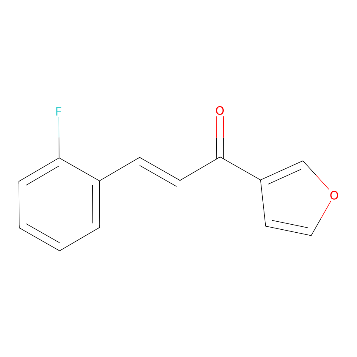 (E)-3-(2-fluorophenyl)-1-(3-furyl)-2-propen-1-one molecular structure, CAS 1164555-67-2