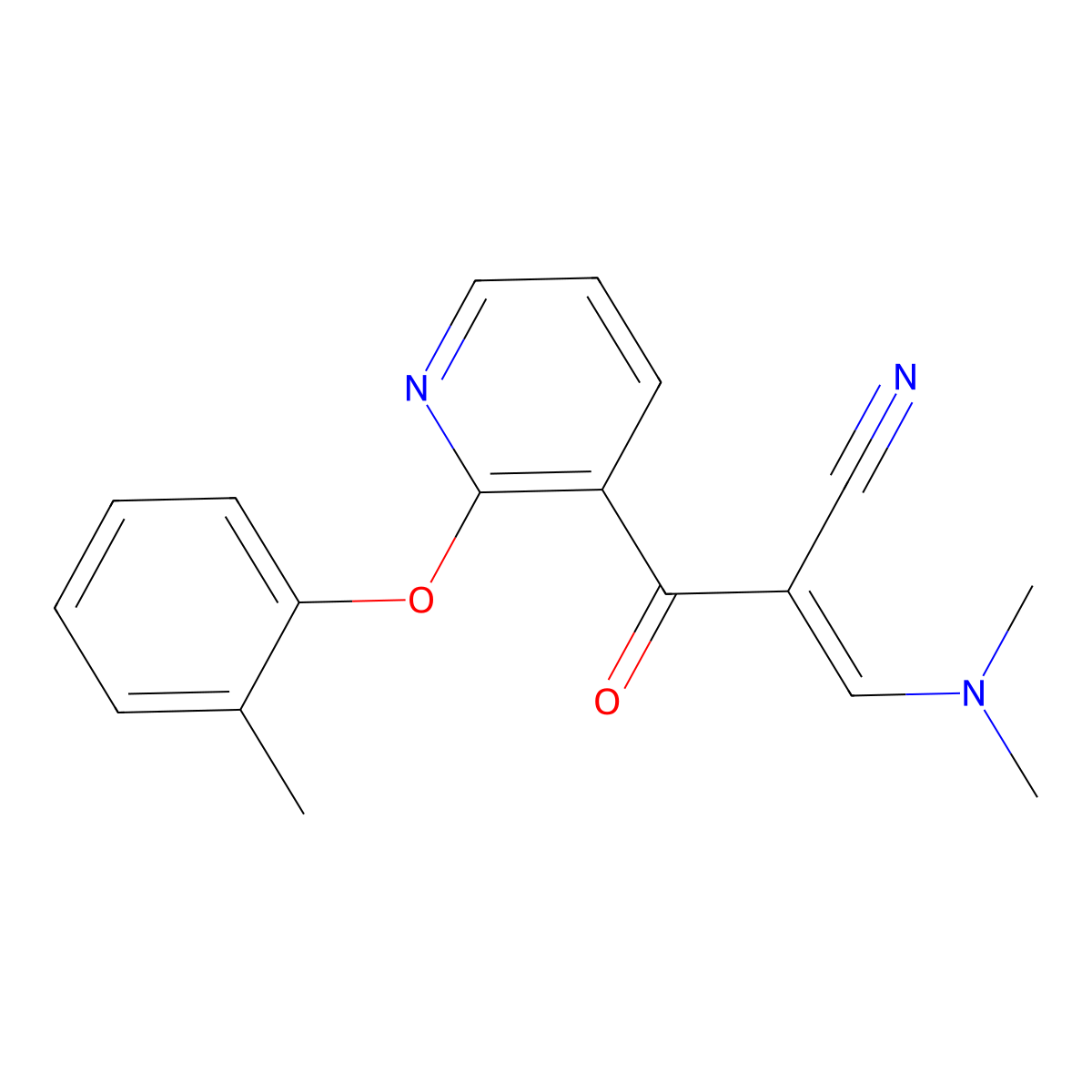 (E)-3-(dimethylamino)-2-{[2-(2-methylphenoxy)-3-pyridinyl]carbonyl}-2-propenenitrile molecular structure, CAS 1164557-34-9