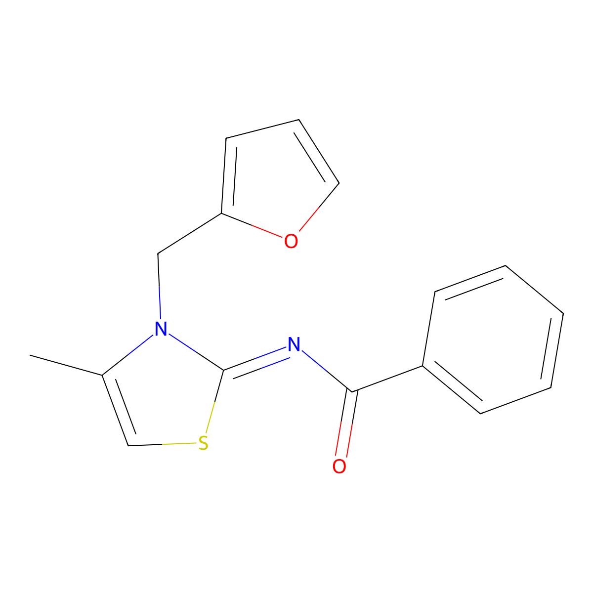 (Z)-N-(3-(furan-2-ylmethyl)-4-methylthiazol-2(3H)-ylidene)benzamide molecular structure, CAS 1164560-66-0