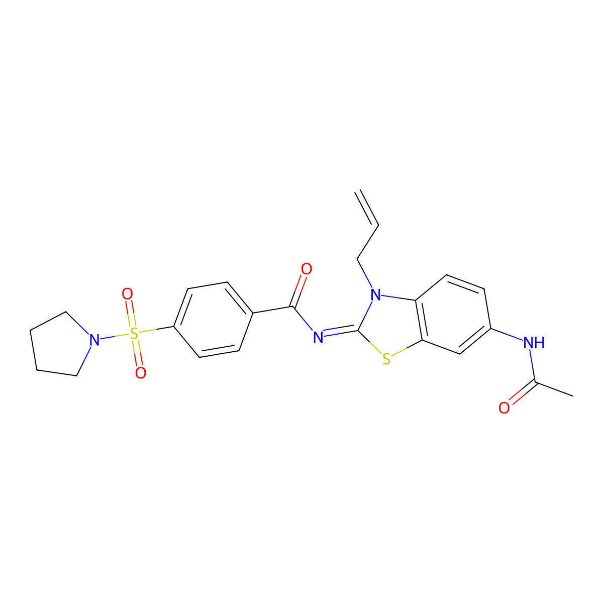 (Z)-N-(6-acetamido-3-allylbenzo[d]thiazol-2(3H)-ylidene)-4-(pyrrolidin-1-ylsulfonyl)benzamide molecular structure, CAS 1164562-16-6