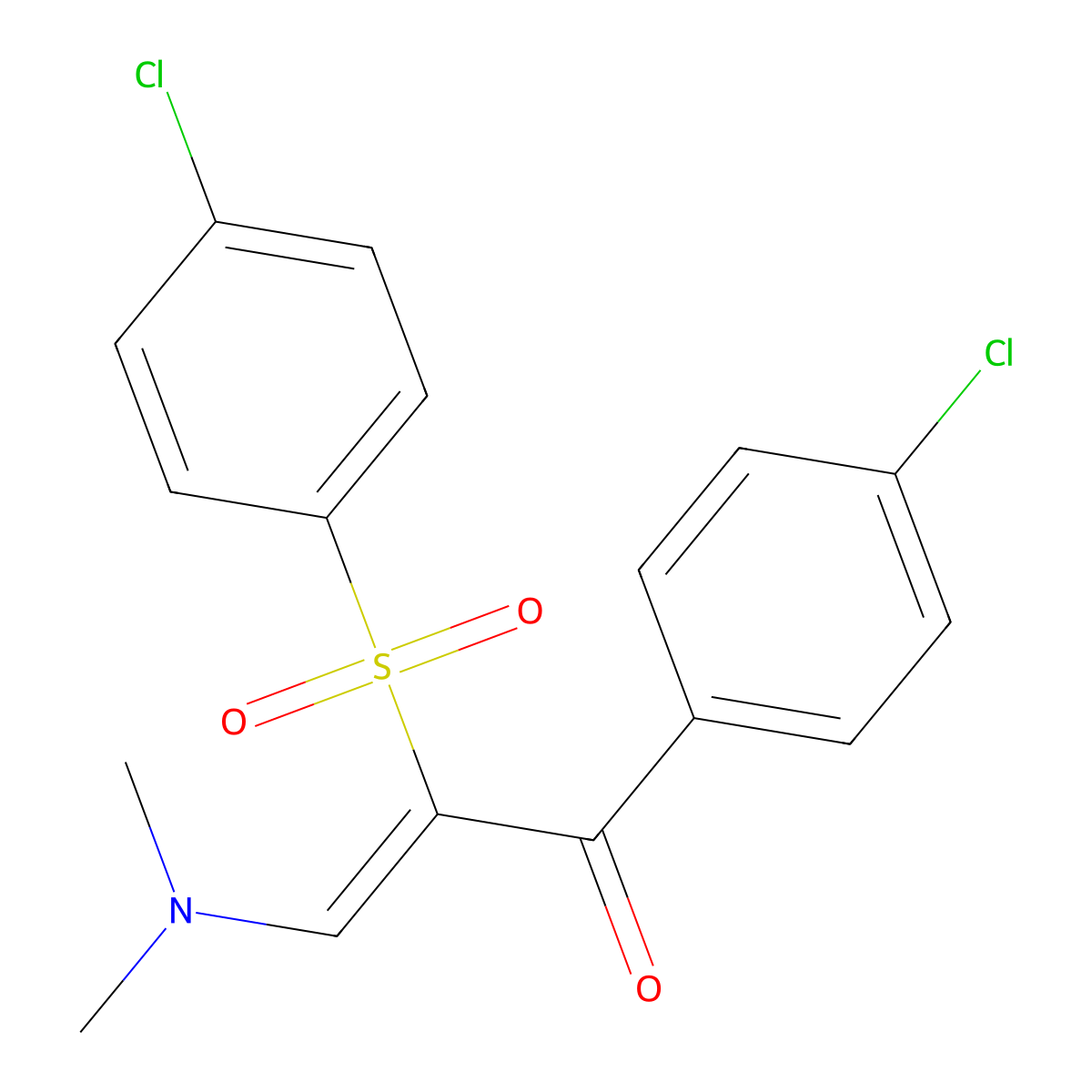 1-(4-Chlorophenyl)-2-[(4-chlorophenyl)sulfonyl]-3-(dimethylamino)-2-propen-1-one molecular structure, CAS 1164563-97-6