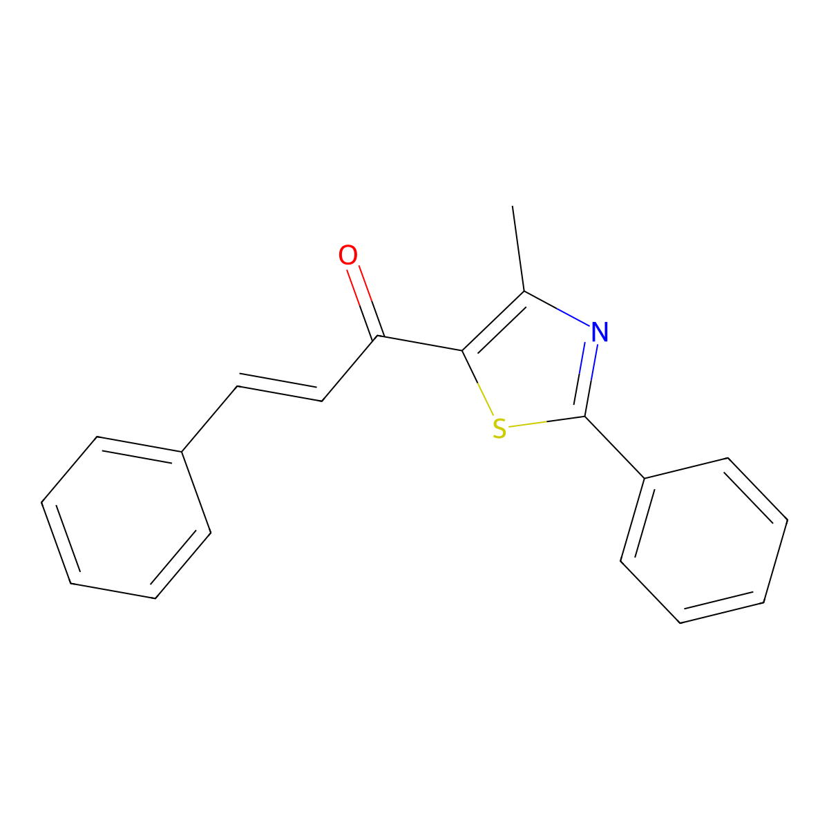 (E)-1-(4-methyl-2-phenyl-1,3-thiazol-5-yl)-3-phenyl-2-propen-1-one molecular structure, CAS 1164564-77-5