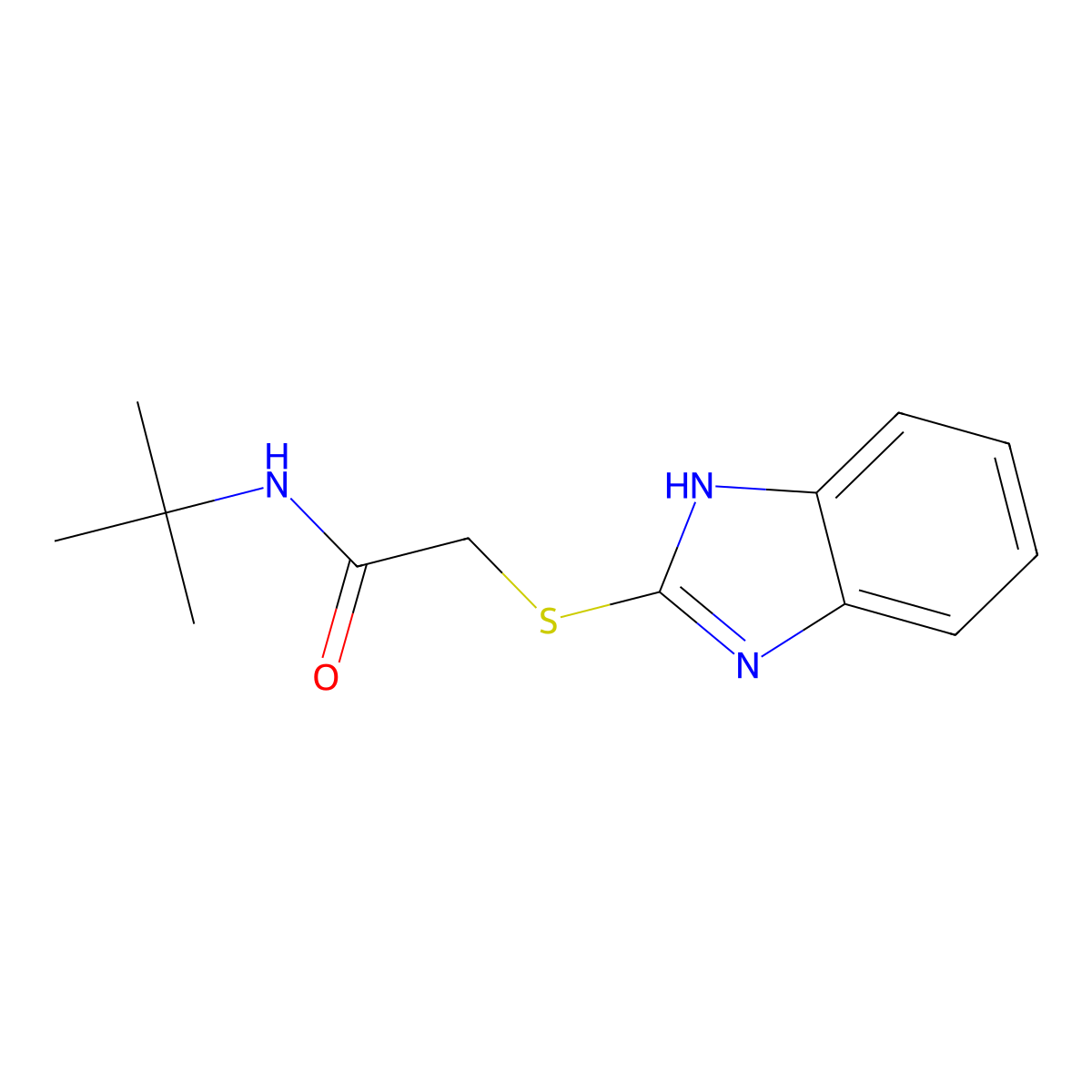 2-(1H-benzimidazol-2-ylsulfanyl)-N-tert-butylacetamide molecular structure, CAS 116460-70-9
