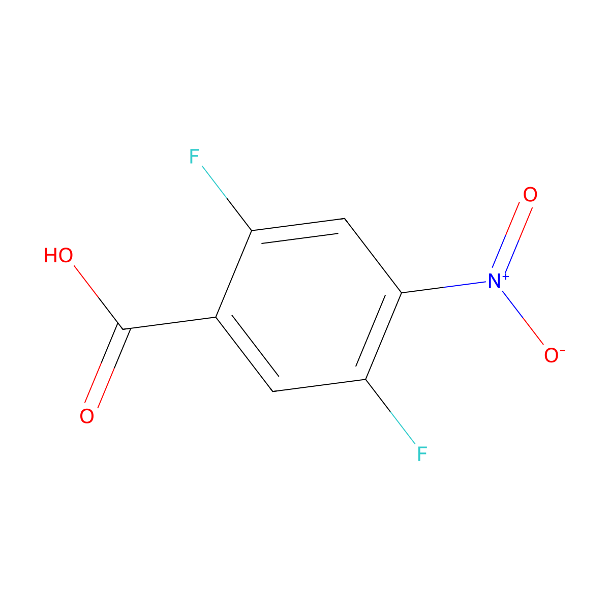 2,5-Difluoro-4-nitrobenzoic acid molecular structure, CAS 116465-48-6