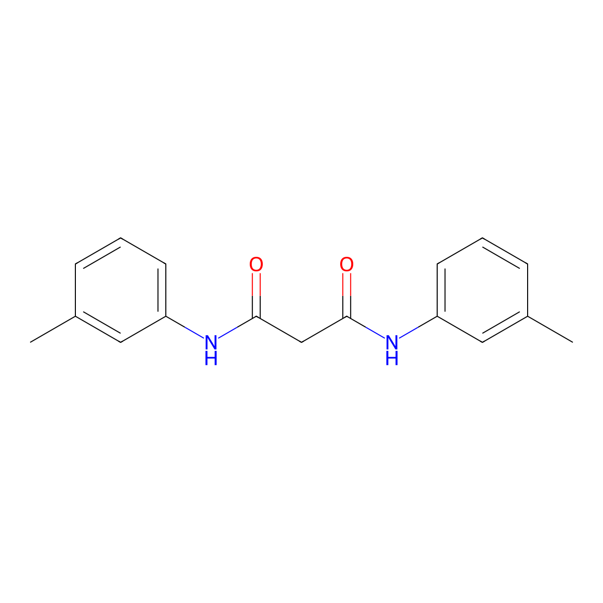 N~1~,N~3~-bis(3-methylphenyl)malonamide molecular structure, CAS 116476-70-1