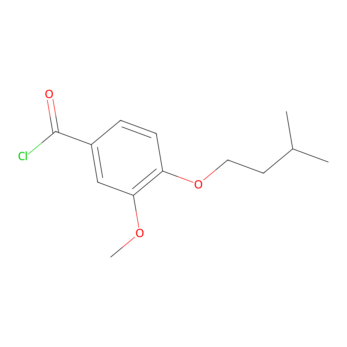 3-Methoxy-4-(3-methylbutoxy)benzoyl chloride molecular structure, CAS 116477-96-4