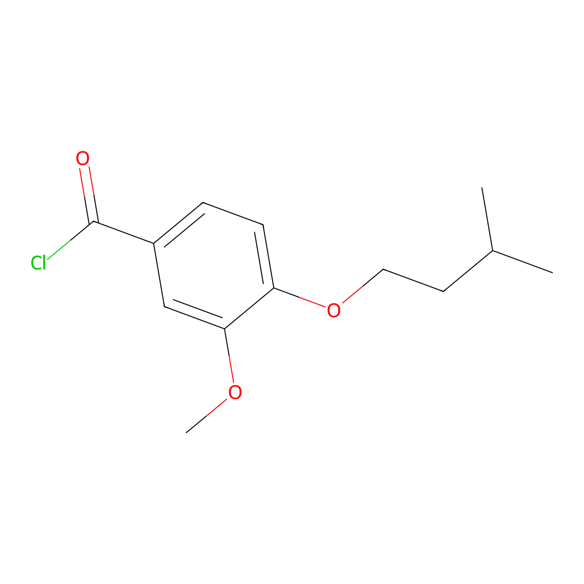 3-Methoxy-4-(3-methylbutoxy)benzoyl chloride molecular structure, CAS 116477-96-4