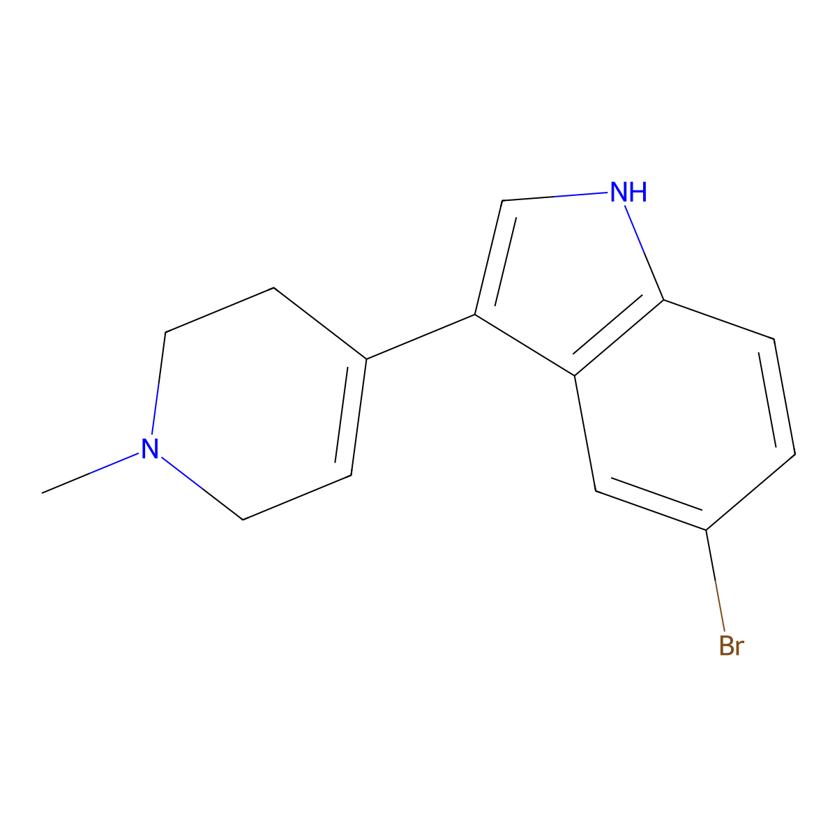 5-bromo-3-(1-methyl-1,2,3,6-tetrahydro-4-pyridinyl)-1H-indole molecular structure, CAS 116480-53-6