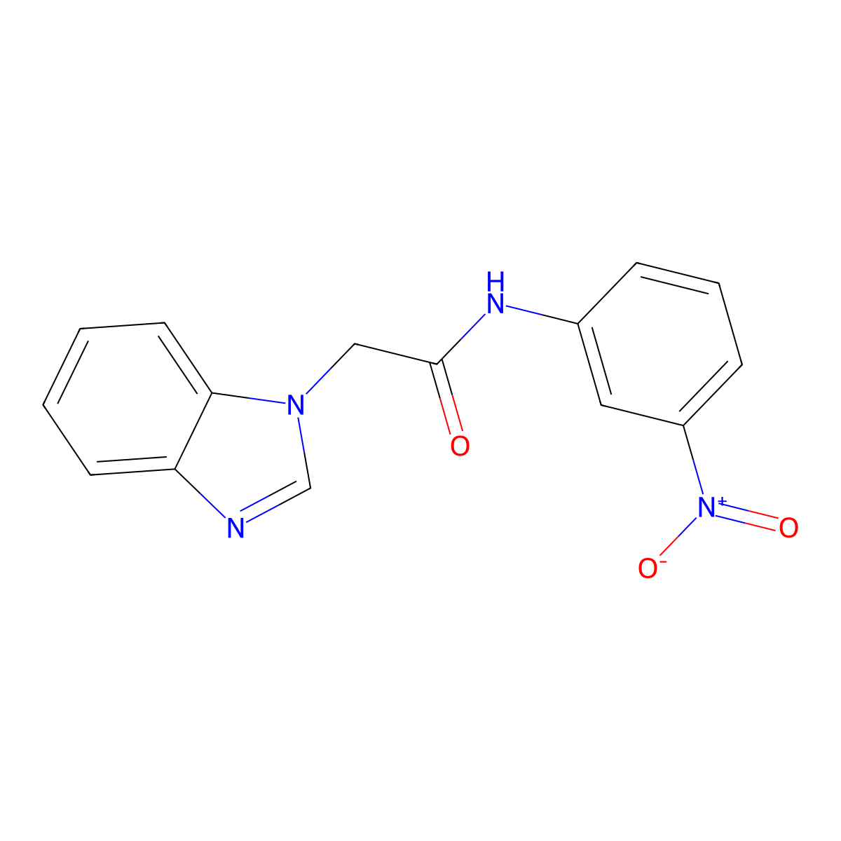 2-(benzimidazol-1-yl)-N-(3-nitrophenyl)acetamide molecular structure, CAS 116488-22-3
