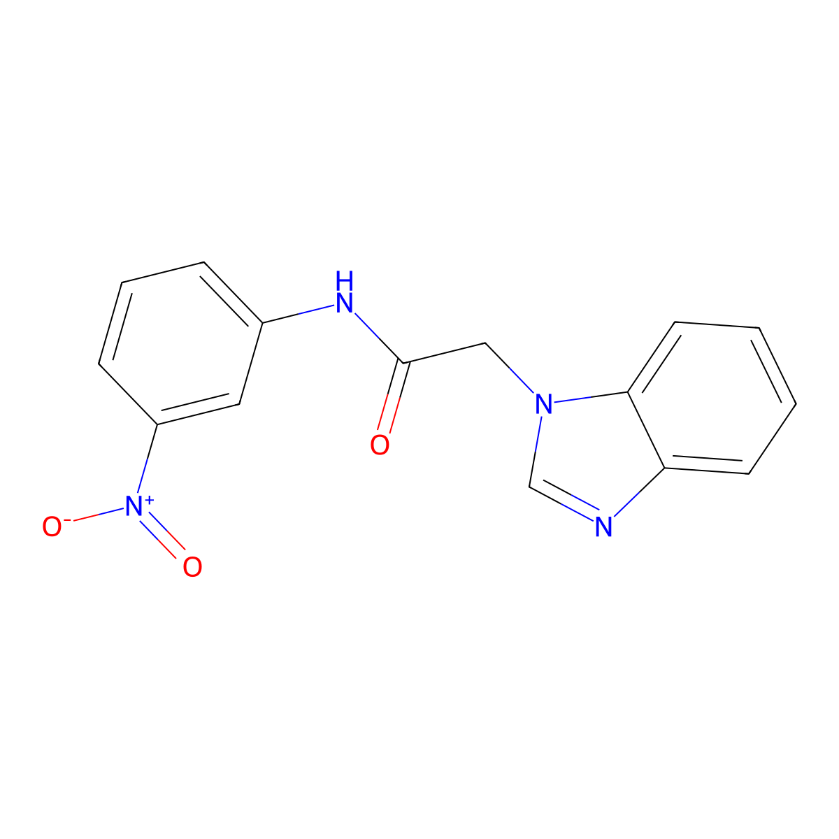 2-(benzimidazol-1-yl)-N-(3-nitrophenyl)acetamide molecular structure, CAS 116488-22-3