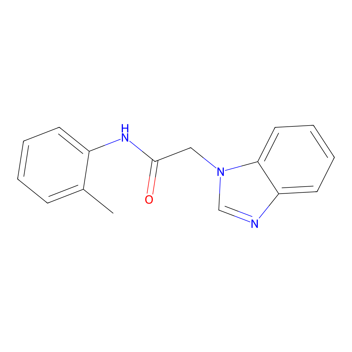 2-(benzimidazol-1-yl)-N-(2-methylphenyl)acetamide molecular structure, CAS 116488-24-5