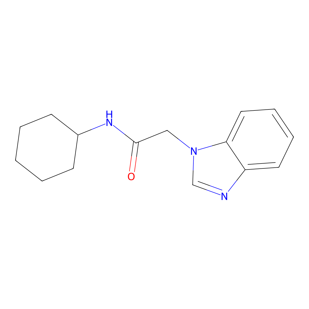 2-(benzimidazol-1-yl)-N-cyclohexylacetamide molecular structure, CAS 116488-28-9